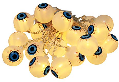 Lichterketten 3M LED Halloween Deko Licht für Innen Außen Schnurlicht Warmweiß Lichtdeko mit Stecker Halloweendeko Bleuchtet Hängedeko Batteriebetrieben Hängedekoration für Wand Tür Fenster Baum