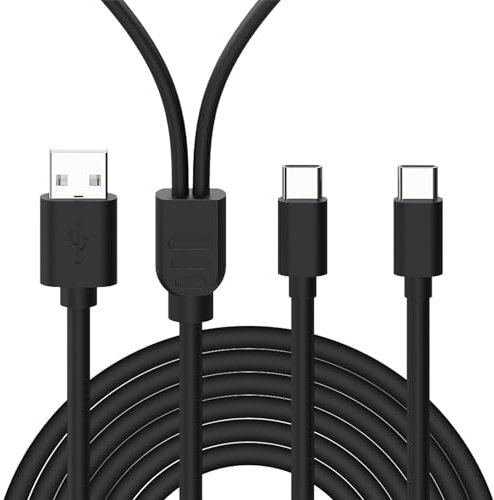 Geekria Cavo di ricarica per console, controller Dualsense PS5, cavo di ricarica rapido USB C con splitter a Y, cavo di ricarica multiplo 2 in 1 compatibile con Playstation 5 / Xbox Series X (10FT)