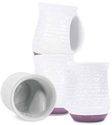 Elanze Designs Cup of Cozy Keramik-Handwärmer, 4 Stück, Violett