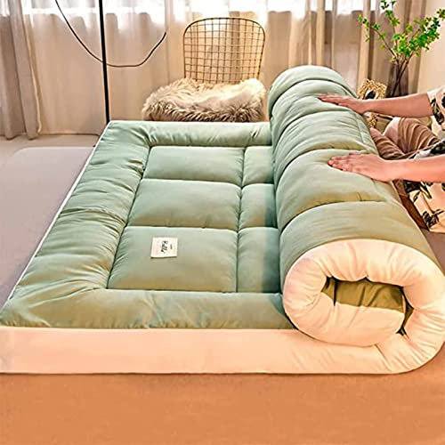Japanische Bodenmatratze Dicke Futon Bodenmatratze, Dicke Tatami Matte Schlafmatte Faltbare Wiederrollbare Matratze Jungen Mädchen Schlafsaalmatratze,A,120x200cm