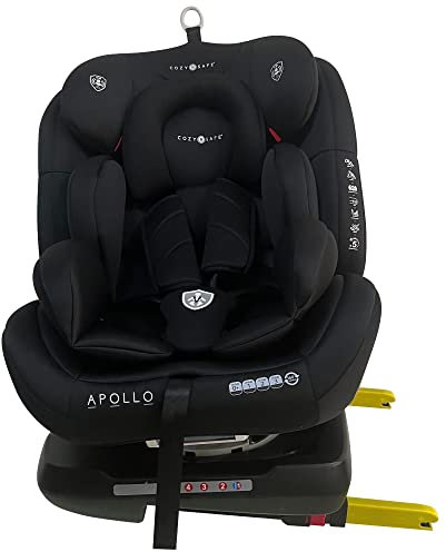 Cozy N Safe Apollo 360 Rotation Spin Toddler, Child Car Seat, Group 0+/1/2/3 (0-36kg, Birth to 12 Yrs), Rear & Forward Facing, ISOFix & Top Tether, 5 Recline Positions, Side Impact Protection - Black