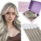 Fshine Unsichtbare Tape Extensions Echthaar Aschblonde Highlights Bleichblond 30cm 30g Echthaar Extensions Tape in Haarverlängerungen 20 Stück Farbe 19AP60