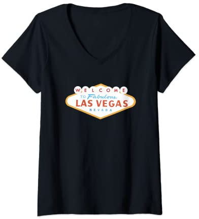 Femme T-shirt Welcome To Las Vegas T-Shirt avec Col en V