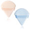 Lot de 2 houppettes triangulaires en velours, houppettes de maquillage avec sangle, houppettes pour le visage, pour poudre pressée sous le maquillage des yeux (bleu et couleur de peau)