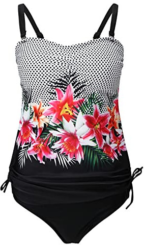 Swimming Goggles Adult Women Herringbone Cap Sleeve Girls Bikini Bikini Tops Push up Bikini Sets for Women UK Pull-On Push up Bikini top Swimming Costumes Geometric Black