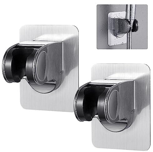 BUENTYA 2 Stück Duschkopf Halterungen Handbrausehalterung Duschbrause Halterung Ohne Bohren Duschbrausehalterung Verstellbar Brausehalter Shower Head Holder Wandhalterung Brausekopf für Duschkopf