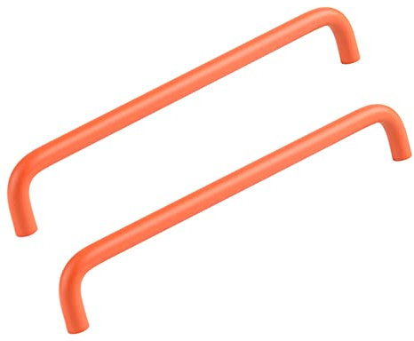 BRURS Aluminum Alloy Drawer Pull Handles Orange Kitchen Cabinet Handles Solid Furniture Door Pull Cupboard Knobs Modern Style, 2 Pcs (Length 170mm)