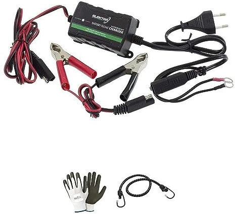 Compatible with Malaguti F 12 Phantom 50 Cat RAC.LIF Battery Charger Maintainer for Motorcycles Scooters Cars Campers Quad Jet Ski 6/12V-0.75-1.25A Acid, Agm, Gel, MF, Wet, Universal
