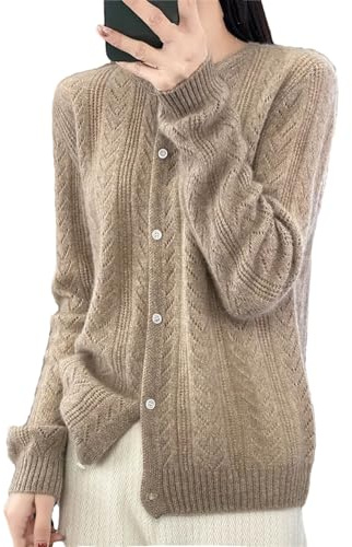 Alloaone Cardigan in Lana da Donna Maglione con Scollo A O Maniche Lunghe Maglieria