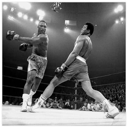 THEGIS Awesome Muhammad Ali Joe Frazier Leinwand-Poster Schlafzimmer Dekor Sport Landschaft Büro Zimmer Dekor Geschenk ungerahmt 30 x 30 cm
