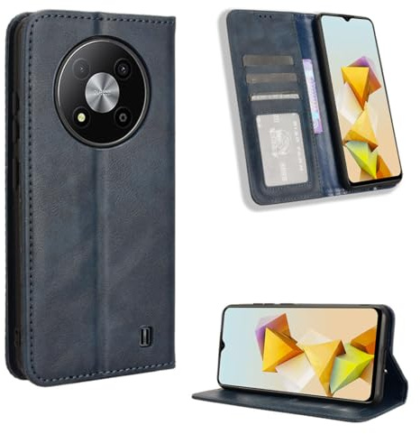 UPLAI Brieftasche Hülle für ZTE Blade A73 5G, Slim Stoßfest Leder Handyhülle Case mit Standfunktion, Folio Magnetverschluss Schutzhülle Stilvoll Cover.Blau