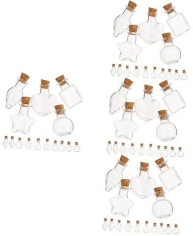 ABOOFAN 60 Stk Mini-Glasflasche phiole fläschchen kleine Glasflasche Wunschflasche selber machen Wohnkultur Wunschversorgung Miniflasche aus Glas Multifunktion kleine Flasche Vase