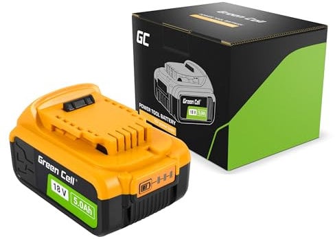 Green Cell Akku 18V 5Ah Li-Ion für DeWalt XR Elektrowerkzeuge — Hochwertiger, Leistungsstarker und Zuverlässiger Ersatz DCB182 DCB184, mit LED-Ladeanzeige