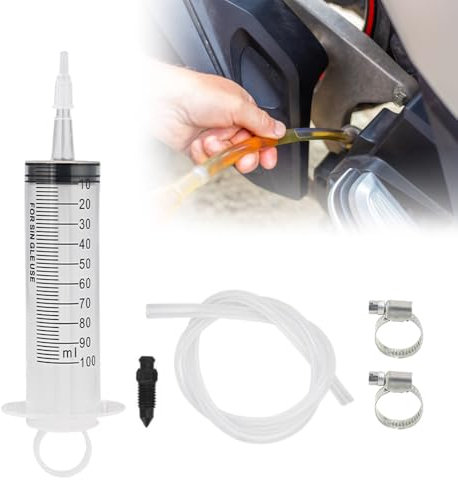 TGKYK Spurgo Freni Moto, 100ml Kit Spurgo Freni con Tubo 50cm, Freno Idraulico per Moto, Tubo Spurgo Freni Auto, Kit Spurgo Freni Moto, Tubo di Spurgo del Freni Kit per Moto Scooter Quad