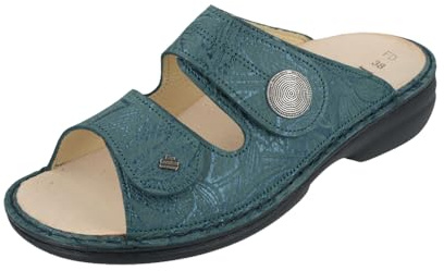 Finn Comfort, Damen - Pantoletten, Sansibar (Petrol, EU Schuhgrößensystem, Erwachsene, Damen, Numerisch, M, 40)