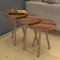 Jungengel Beistelltisch Set 3'er Holz Marmor Schwarz Weiß Ablagetisch Stehtisch Sofatisch (Braun)