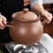 Red Zisha Unglazed Earthen Cookware Stock Pot, Natural Terracotta Pan Ceramic Casserole Dish, Clay Pot with Lid for Cooking Rice, Hot Pot, Dolsot Bibimbap and Soup (3.17QT(3L))