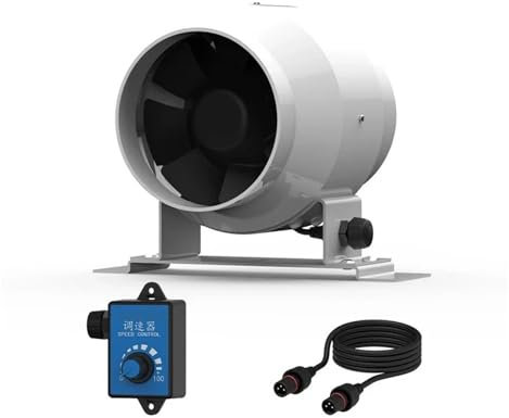 4 Inch White Ventilation Fan Blower Fan Exhaust Duct Fan Air Ventilator Pipe Extractor Attic Fan with Speed Control
