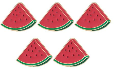 JOERBABU Broche pour femme, broche pastèque, accessoire de fruits de dessin animé, épinglette pastèque, badge pastèque, texture en alliage pour tenues quotidiennes, 2.4*1.9cm, Métal