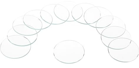 sourcing map 12pcs Watch Crystal Glass Lens, 33mm Flat Round Glasses Watch Face Crystals Len Replacement Parts for Watchmaker Repair, Clear