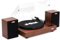 JAM Giradischi con Altoparlanti - Giradischi Bluetooth con Altoparlanti da Libreria, 3 Velocità con Coperchio Antipolvere, Braccio Pre-Calibrato, Pulitore di Vinile Incluso, Noce
