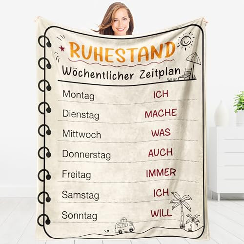 Giftasy Ruhestand Geschenk - Kuscheldecke, Renteneintritt Geschenk, Rentner Geschenk, Rente Geschenk, Mann, Frau, Kollege, Kollegin