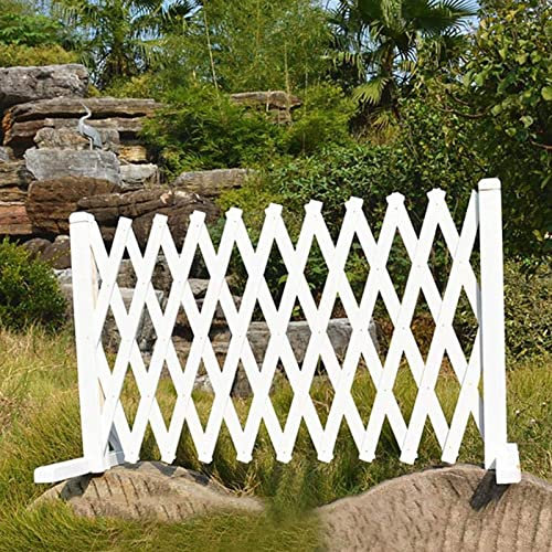 SIMAIT Pflanzenschutzgitter, ausziehbarer Gartenzaun aus Holz – Haustiergitter aus Holz, freistehendes Spalier aus Holz für den Garten, temporäres tragbares Hundezaunelement, faltbares Design und l