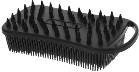 Healeved Double-Sided Silicone Body Scrubber Brush Large Black Exfoliating Shower Brush for Men Gentle Cleansing and Massage for Sensitive Skin for Daily Body Care