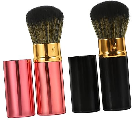 DECOMELODY 2pièces Pinceaux à Blush De Maquillage Pour Femmes De Brosse De Maquillage Portable Avec Poils Doux Et Manche Ergonomique Pour Naturel Et Estompe Parfaite