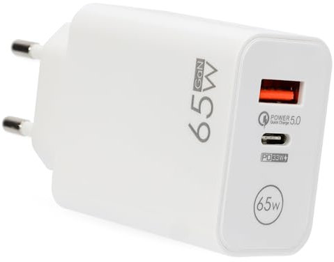 Caricatore USB Multiplo da Tavolo - 2 Porte, Caricatore USB C Rapido e Sicuro per IPhone e Samsung