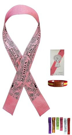 Genérico Pulsera Cinta Virgen del Pilar Origial Medida Exacta Virgen del Pilar Para Hombre o Mujer España Rosa Verde Roja Morada Azul (Rosa)
