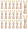 Leere Holzkaninchen Puppenfigur Ostern Holzfiguren Zum Bemalen Basteln Osterhasen Deko 20 Stücke Unbemalte Hölzerne Has-en Schilder Ostertischdekorationen