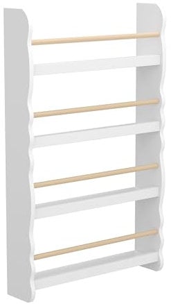 CADANI Wandregal Liro Montessori Bücherregal, Schweberegal 4 Etagen, für Kinderzimmer, Flur, Schlafzimmer, Küche, weiß