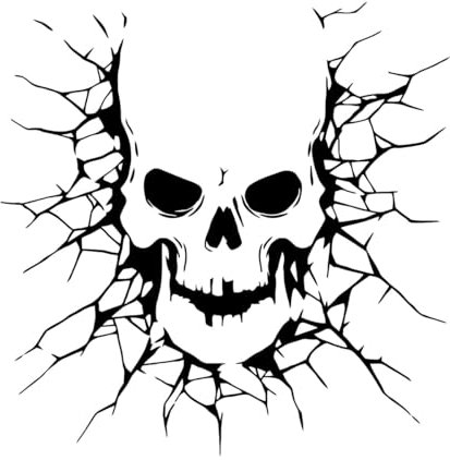 Vinyl Wall Stickers Skeleton Zombies Demon Scary Horror Garage 36x36.3cm Multi Color Selection Black