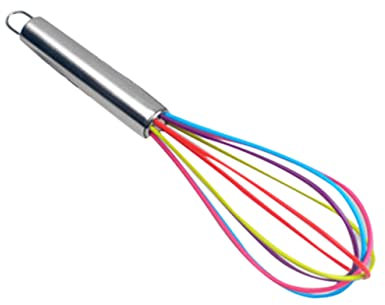 Cabilock Mix Whisk in Style 10 Inch Balloon Wire Whisk Silicone Beater Stainless Steel for