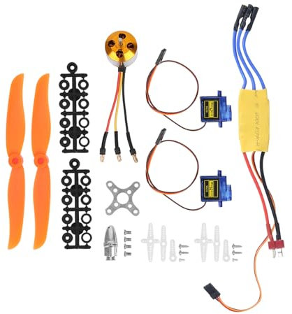 WOHPNLE RC Plane Kit, Smooth and Dependable Power Delivery RC Airplane Kit Precision Control 2200KV Brushless Motor for Elevator, Rudder, or Aileron Control