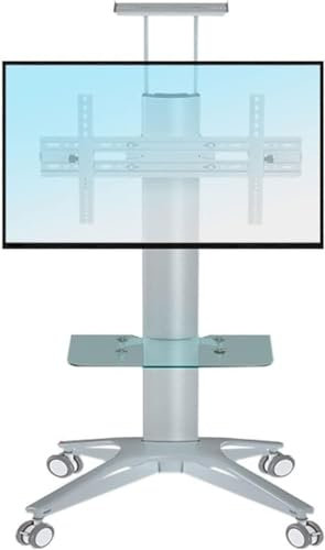HGOuhK Mobile TV Stand Rolling TV Stand on Wheels for 32-70 Inch TV - TV Monitor Holder Rack, Holds 50kg Mobile TV Cart On Wheels