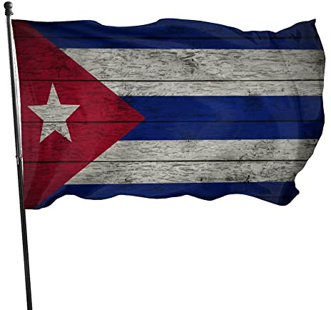 Bandera cubana retro de 90 x 150 cm para decoración de jardín y exterior