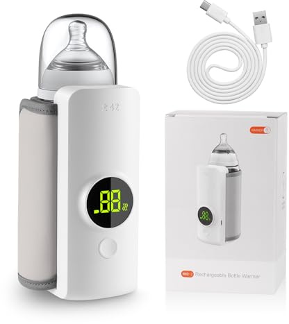 FlaschenwäRmer Baby Unterwegs,Tragbarer FlaschenwäRmer Baby Mit Lcd-Display,Mobiler FlaschenwäRmer Baby Mit 6000mah, 48h DäMmung, Portable Babyflaschen WäRmer Fur Travel
