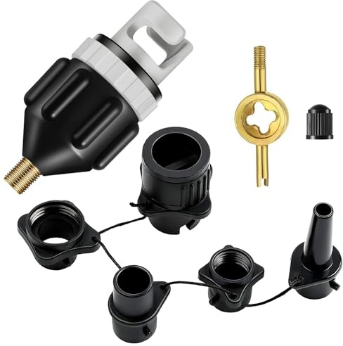 Adattatore Pompa SUP Adattatore Valvola Gonfiaggio Sup Compressore con 4 Ugelli per Gommoni, Kayak, Materassino, Tavola Surf