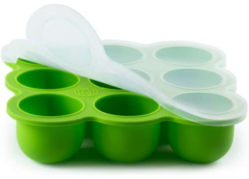 BabyBliss Premium Silicone Baby Food Freezer Tray - 9 Large 2.5oz Cups with Secure Clip-On Lid - Toxin and BPA-Free - Oven & Dishwasher Safe - Ideal for Weaning & Purees