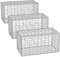 SONGMICS Gabion pour Pierre, Cage en Métal, Panier à Pierre, Maille 5 x 10 cm, Galvanisé, Mur, Paterre, Décoration de Jardin, 100 x 50 x 50 cm, Lot de 3, Argent GGB355V1