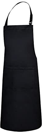 MISEMIYA - DELANTAL HOMBRE MUJER (70mm x 90mm) DELANTAL COCINERO CHEF CAMARERO FRUTERIA LIMPIEZA HOGAR 867 - Negro