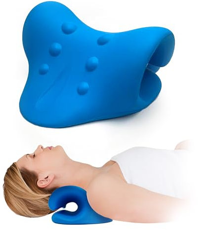 Innostretch Neck Cloud Pillow - Comfort and Pain Relief Through Cervical Decompression - Relaxes Neck and Shoulders - Ultra Soft Natural Curve Restorer Made from Quality Plush Material – Blue