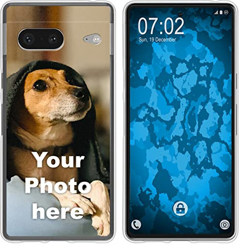PhoneNatic Case kompatibel mit Google Pixel 7 Personalisierte Handyhülle Clear zum selbst gestalten mit eigenem Foto