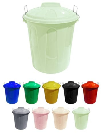 Jardin202 - Cubo Basura de plástico con Tapadera | Cubo almacenaje y reciclar (21 litros, Verde agua)