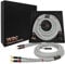 WORLDS BEST CABLES 1.5 Meter ULTIMATE - 9 AWG - Ultra-Pure OFC - Premium Audiophile HiFi Speaker Cable Pair with Eminence Gold Banana (x2) & Spade (x2) Plugs & Silver Tweed Jacket