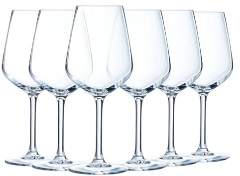 Luminarc - Collection Vinetis - 6 verres à pied 50 cl - Design moderne et élégant - Fabriqués en France - Emballage renforcé