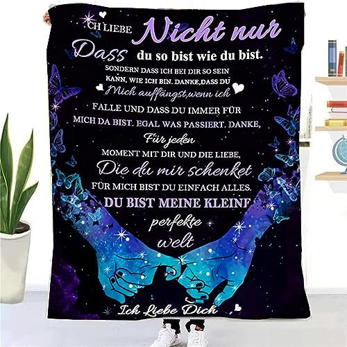 TDDKFB Kuscheldecke Personalisierte Decke An Meine Ehefrau,Hochzeitstag Jahrestag Geburtstag Valentinstag Liebe Geschenke für Frauen,Super Weiche Kuscheldecke Flanelldecke