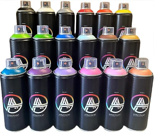 KLAMOTTEN STORE Double A Premium Sprühdose 400ml einzeln - Lack auf Acrylharzbasis matt hochdeckend schnell trocken stark pigmentiert (Chrom)